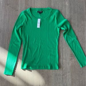 J.Crew long sleeve vintage rib tee, Kelly green, size small